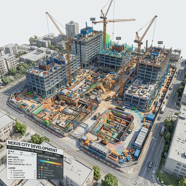 Modelo 3D fotogramétrico de obra en construcción